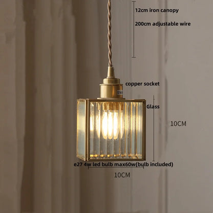 DecorBites™ Glass LED Pendant Lamp Tiffany Style Hand Stitch Dining Room Lights