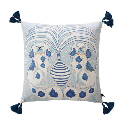 DecorBites™ Luxe Cheetah Halo Pillowcase: Decorative Tassel Cushion Cover GG Style