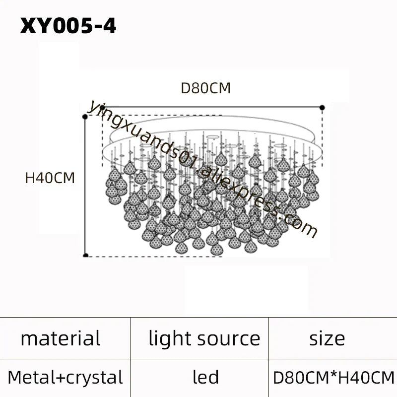 DecorBites™ Crystal Chandelier: Modern Luxury LED Ceiling Lamp for Living Room and Bedroom