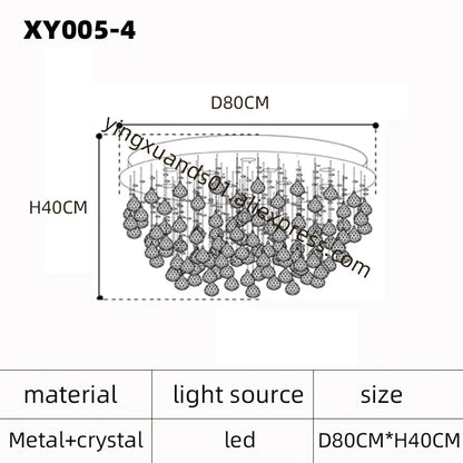 DecorBites™ Crystal Chandelier: Modern Luxury LED Ceiling Lamp for Living Room and Bedroom