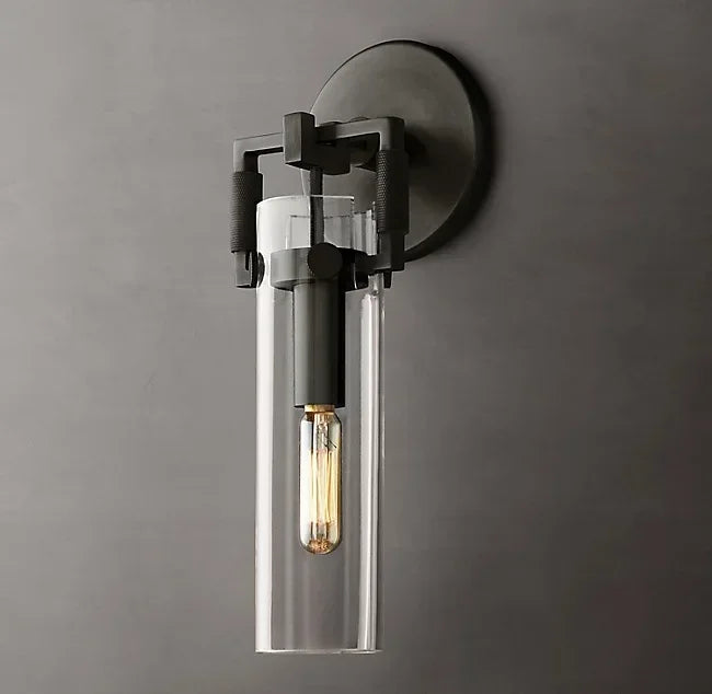 DecorBites™ Glass Wall Lamp Industrial Style Retro Sconce for Bedroom Study Loft Dining Room