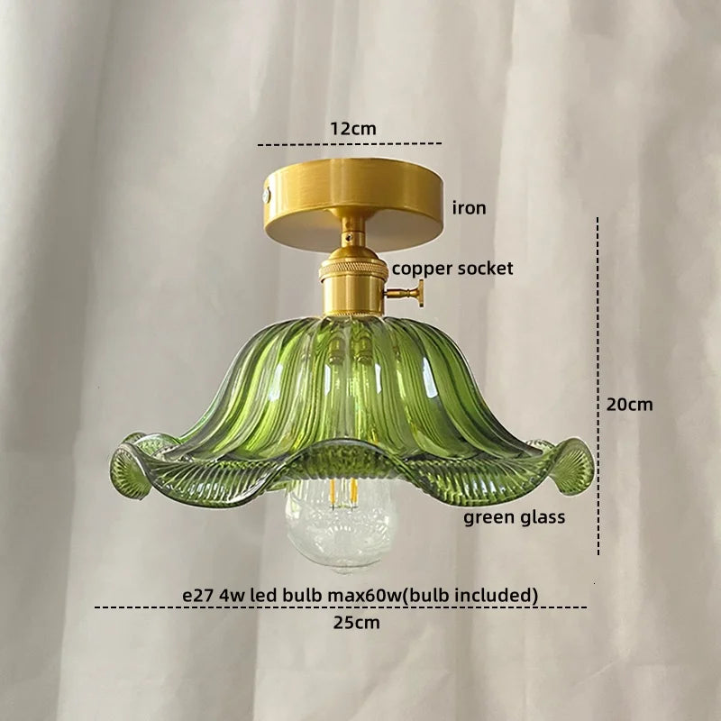 DecorBites™ Glass Copper Nordic Ceiling Lamp for Living Room & Balcony.