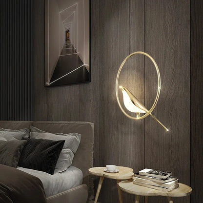 DecorBites™ Gold Magpie Bird LED Ceiling Chandelier for Dining Room Decor