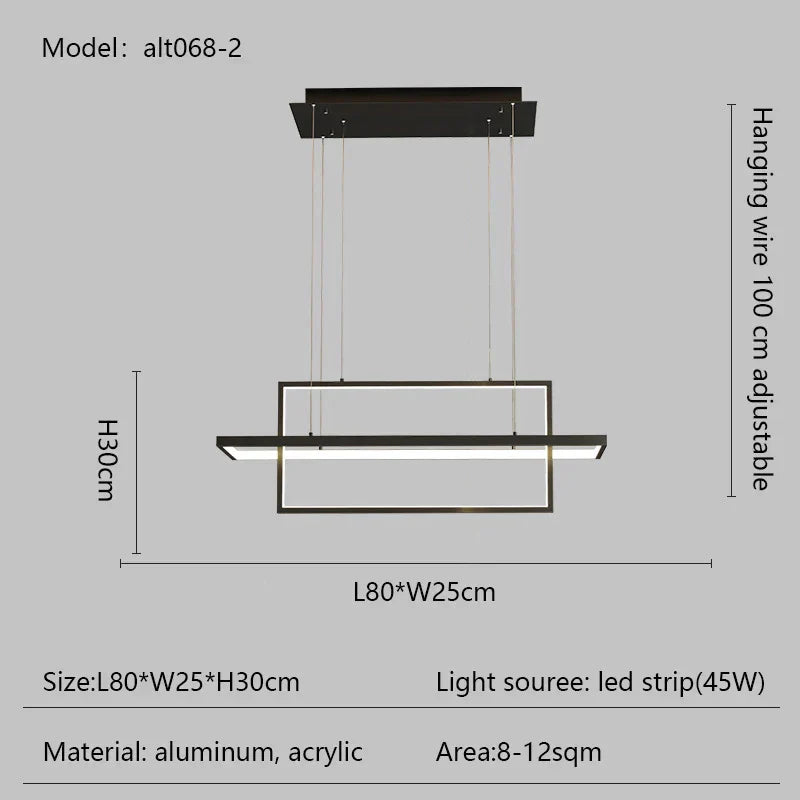 DecorBites™ LED Rectangle Pendant Lights for Dining Room and Kitchen
