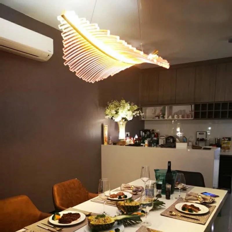 ™ Leaf-Shaped Dining Table Chandelier | Art Decor Room Lustres