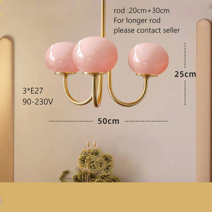 DecorBites™ Cream Pink Bedroom Pendant Light for Cozy Living Spaces