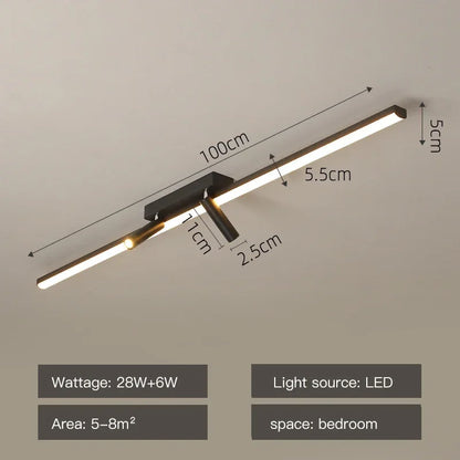 DecorBites™ Acrylic Black Strip LED Chandeliers for Indoor Living Dining Room