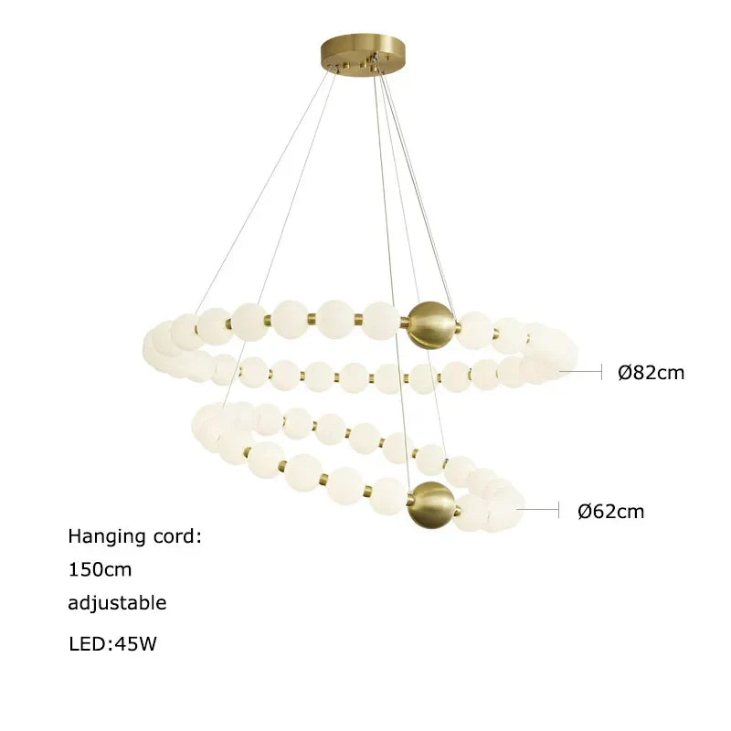 DecorBites™ Love Gold Chrome Chandelier LED Suspension Lighting for Dinning Room