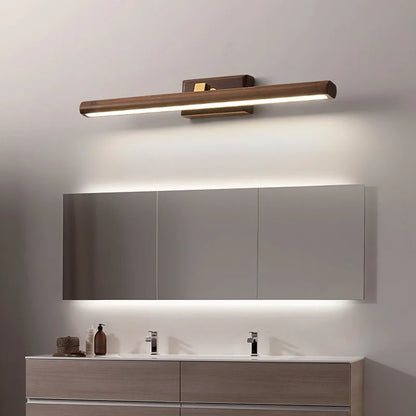 DecorBites™ Black Walnut Mirror Lamp Wall Light with Led, Scandinavian Design