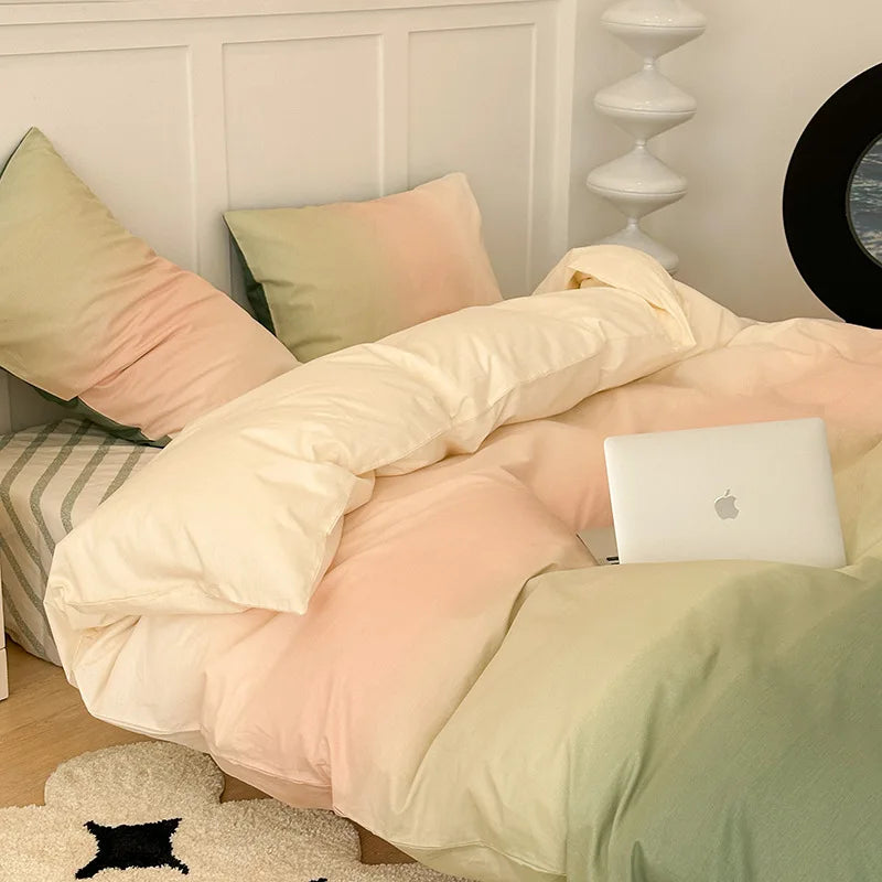 DecorBites™ Cartoon Print Bedding Set: Breathable Duvet Cover, Bed Sheet, Pillowcases - Double & Single Sizes