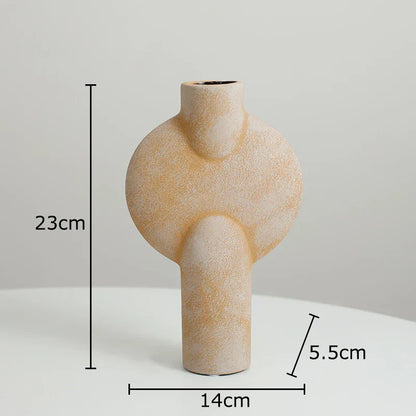 DecorBites™ Geometric Ceramic Vase for Stylish Floral Arrangements