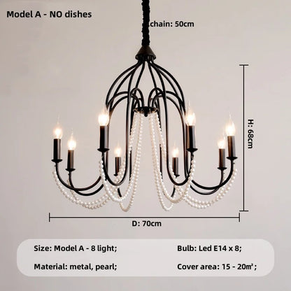 DecorBites™ Elegant Black Crystal Chandelier Pendant Light for Living Room