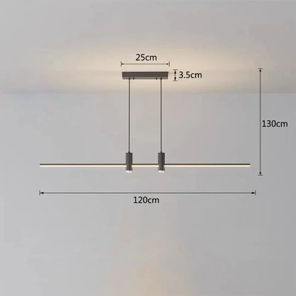 DecorBites™ Black/Gold LED Dining Room Island Chandelier: Modern Minimalist Kitchen Hanging Lamp