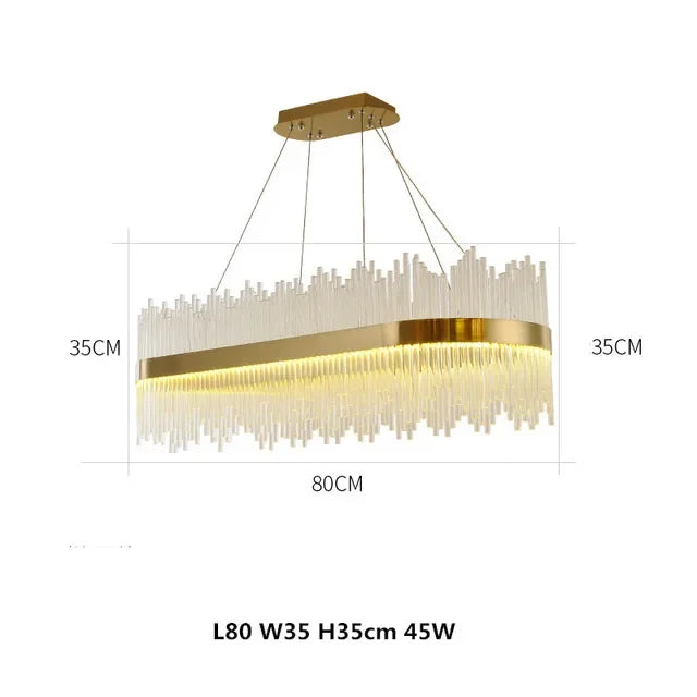DecorBites™ Gold Crystal Chandelier Dimmable Luxury Pendant Lights for Bedroom & Living Room