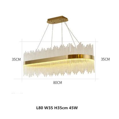 DecorBites™ Gold Crystal Chandelier Dimmable Luxury Pendant Lights for Bedroom & Living Room