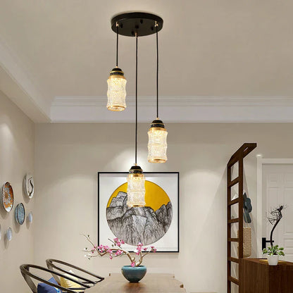 DecorBites™ Chinese Style Spiral Staircase Chandelier for Villa & Restaurant, LED Lamps