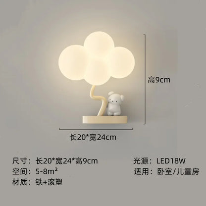 DecorBites™ Kids Room LED Animal Wall Lamps - Monkey Rabbit Cloud Design