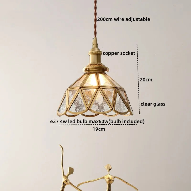 DecorBites™ Amber Glass LED Pendant Light - Nordic Modern Copper Suspension Luminaire for Home
