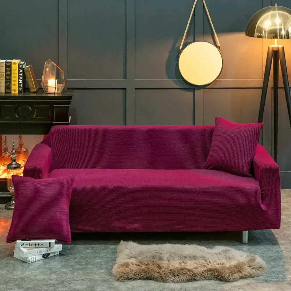 DecorBites™ 3D Quilted Sofa Cover: Soft Cozy Stretch Spandex Couch Slipcover