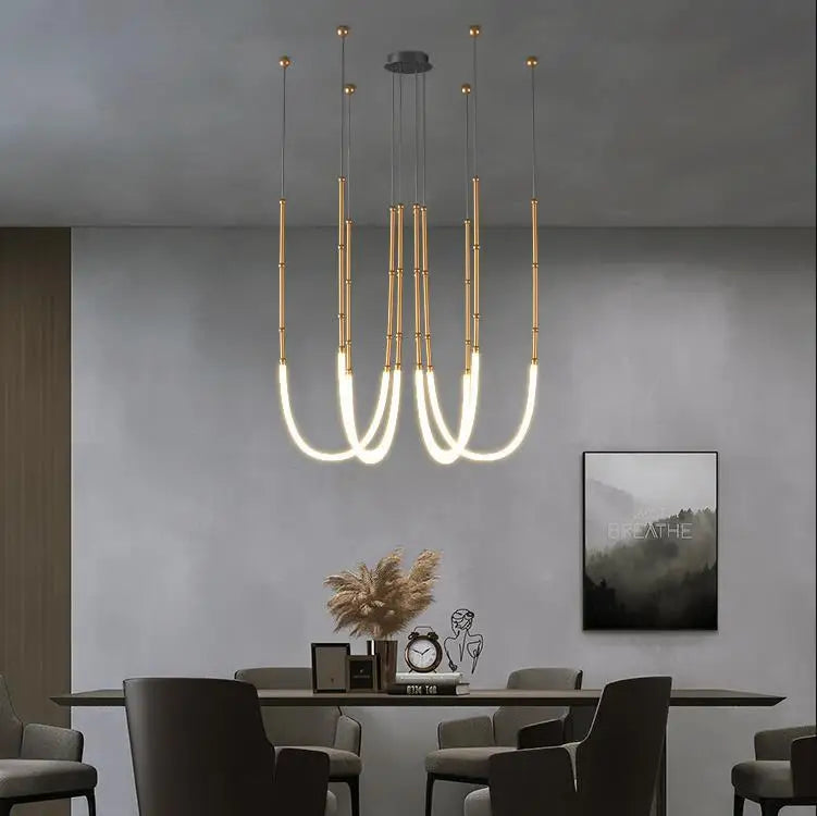 DecorBites™ Bamboo Pendant Lights: Nordic Loft Stair LED Luminarias for Minimalism Decor