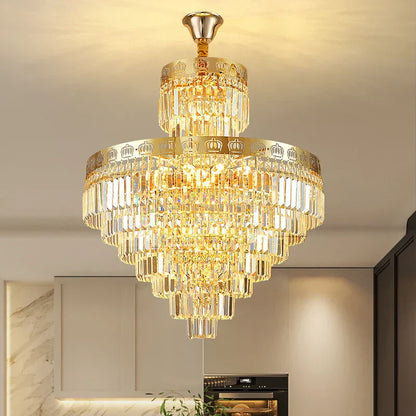 DecorBites™ Crystal Duplex Chandelier for Luxury Hollow Living Room Décor