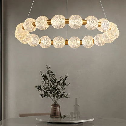 DecorBites™ Glass Ball LED Ceiling Chandelier: Modern Living Room Bedroom Pendant Light