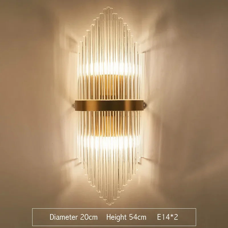 DecorBites™ Crystal Gold LED Wall Sconce for Bedroom Living Room Home Decoration