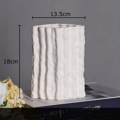 DecorBites™ Glacial Ceramic Vase: Hydroponic Flower Pots, Desk Decoration, Room Aesthetic Decor