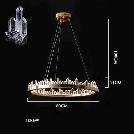 DecorBites™ Arrow Crystal LED Chandelier: Modern Living Room Dining Table Bedroom Home Light