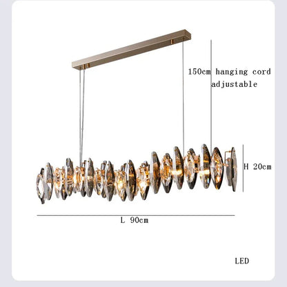 DecorBites™ Crystal LED Chandelier: Modern Luxury Indoor Hanging Lamp, Living Room Decor