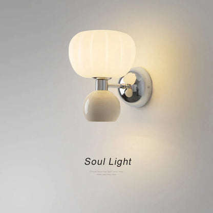 DecorBites™ Cream Breeze Pumpkin LED Wall Lamps, Elegant Lighting for Bedroom Living Room Dining Hallway