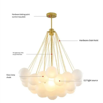 DecorBites™ Glass Ball LED Chandelier Pendant - Modern Hanging Light Fixture for Dining Room