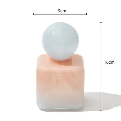 DecorBites™ Geometric Sphere Glass Vase with Lid, Desktop Storage Container