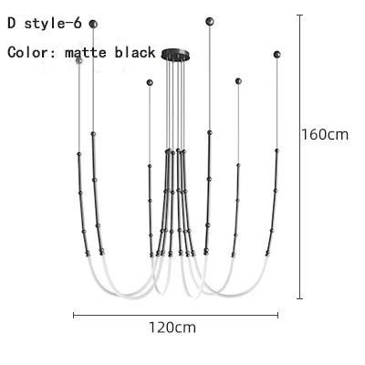 ™ Linear Creative Chandelier for Living Room Lobby, Bedroom, Hotel, Restaurant Lighting
