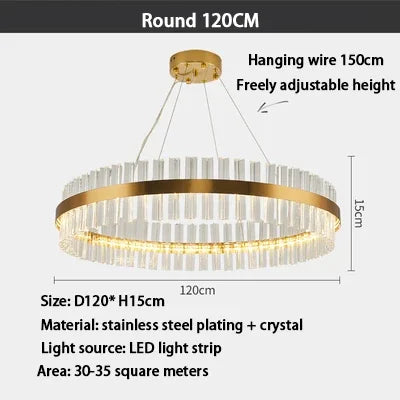 DecorBites™ Crystal LED Ring Chandelier: Modern Home Lighting Fixture