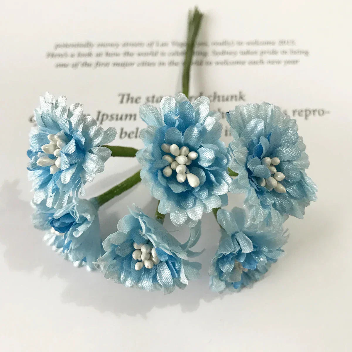 DecorBites™ Blue Flower Cherry Stamen Berries Bundle for DIY Christmas Wedding Decor