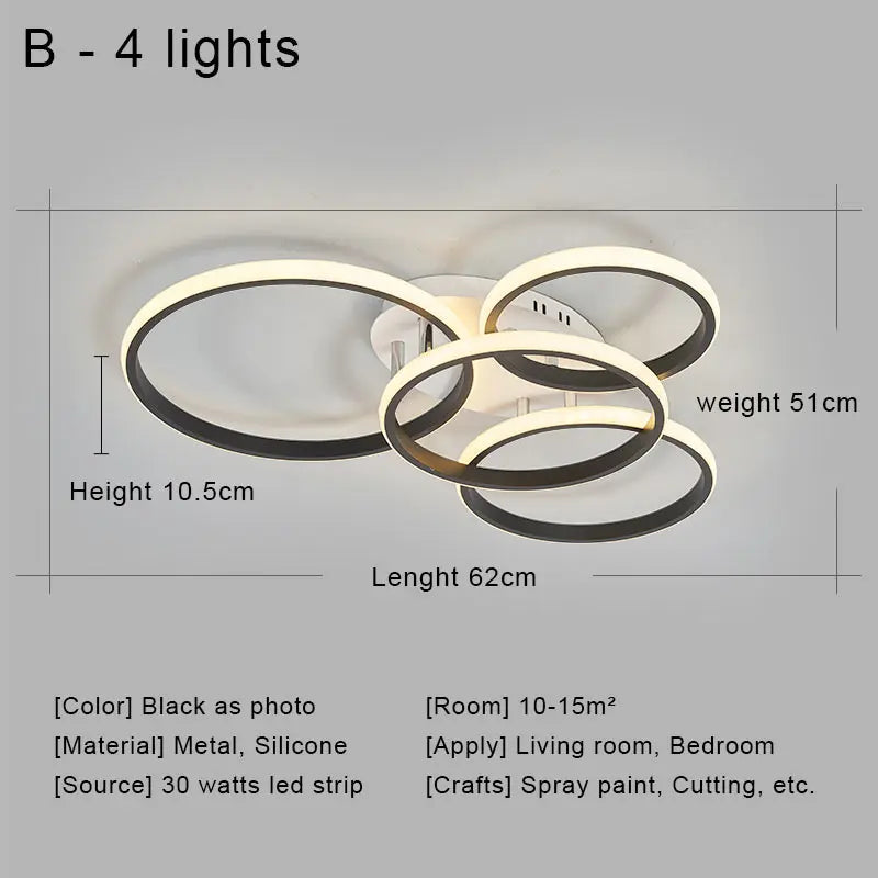™ LED Ceiling Chandelier Remote Control Living Room Bedroom Kitchen Lamp White