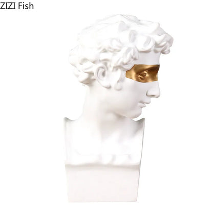 DecorBites™ Gold David Statue Resin Sculpture Artwork Ornament for Living Room