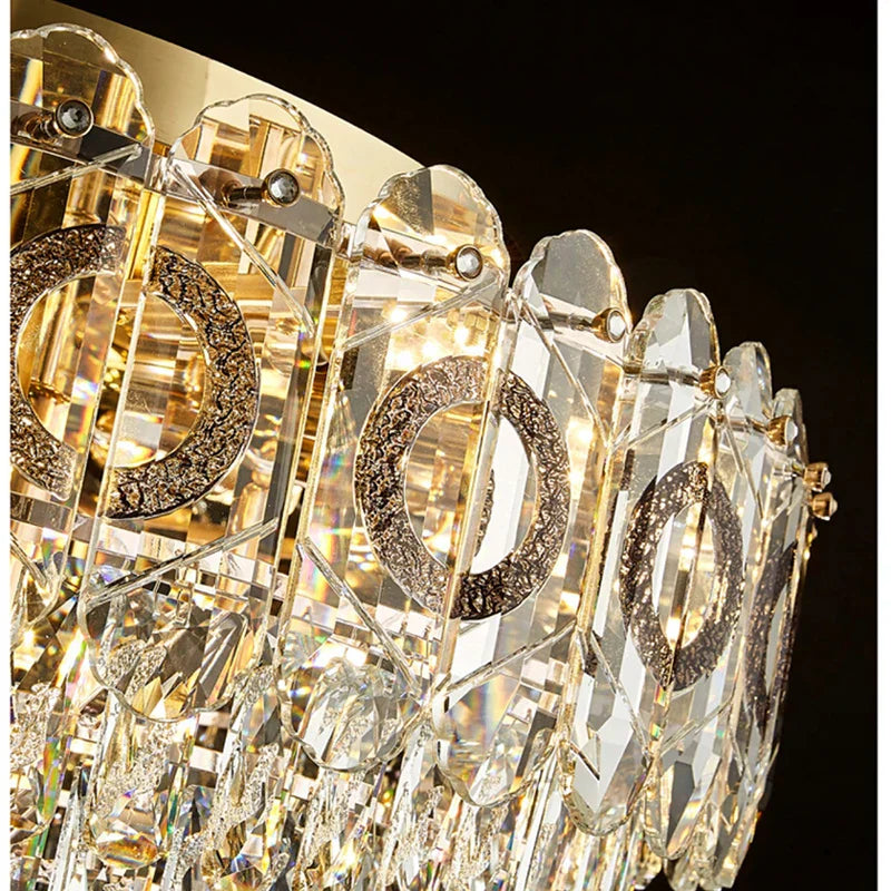 DecorBites™ Crystal Ceiling Lamp: Modern Simple Golden Round Light for Living Room, Bedroom, Study