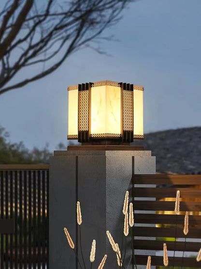 DecorBites™ LED Outdoor Marble Street Lamp for Pillar Fence Lighting