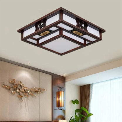 DecorBites™ Antique Style Solid Wood Led Ceiling Light for Living Room Bedroom & Study