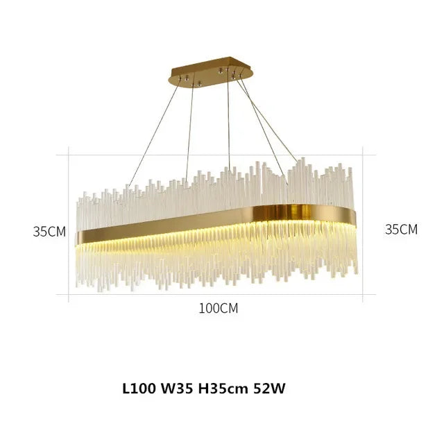 DecorBites™ Gold LED Circle Crystal Chandelier: Elegant Home Pendant Lighting for Living Room, Bedroom, Kitchen