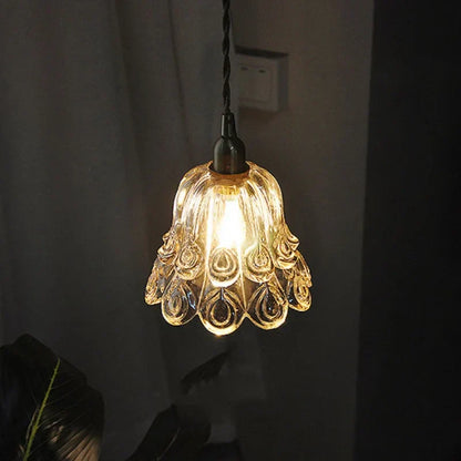 DecorBites™ Amber Copper LED Pendant Light Glass Hang Lamp for Reading Aisle Café Home