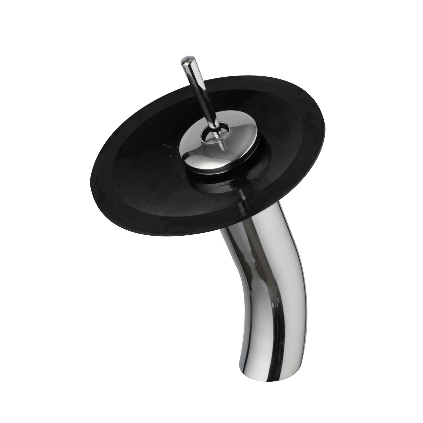 DecorBites™ Glass Rocker Handle Basin Faucet, Waterfall Mixer Taps, Chrome Finish