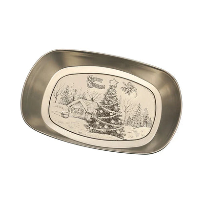 DecorBites™ Christmas Fruit Tray Santa Claus Snowman Print Decorative Plate