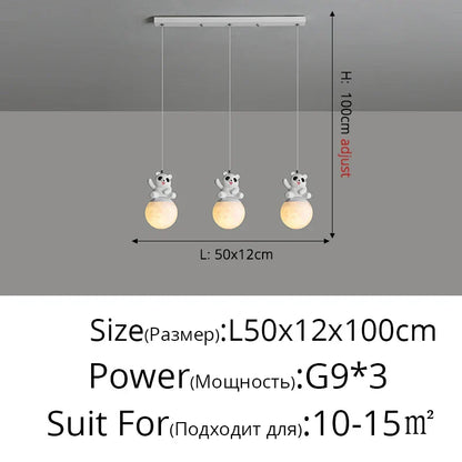 DecorBites™ Bear Bedroom Wall Lamp: Modern Chandelier for Living Room, Study & Dining Room