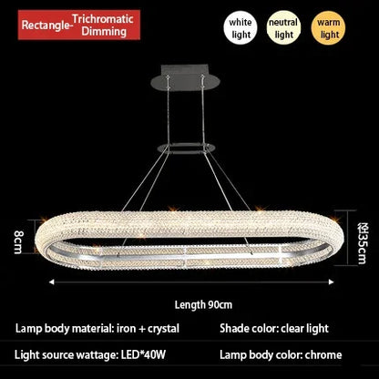 DecorBites™ Elegant Chrome Crystal Chandelier for Dining Room Living Room Bedroom Hallway