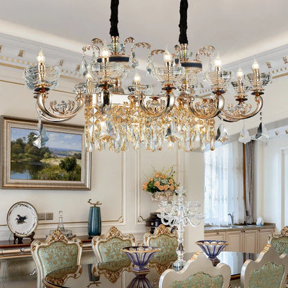 DecorBites™ Crystal Candle Chandelier for Home Living Room Dining Bedroom
