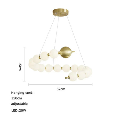 DecorBites™ Love Gold Chrome Chandelier LED Suspension Lighting for Dinning Room