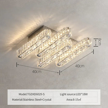 DecorBites™ Crystal Chandelier Lights for Living Dining Bedroom LED Dimmable Lustre Lighting